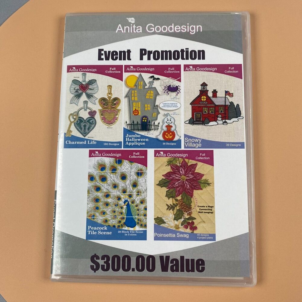 Anita Goodesign Embroidery Machine Design CD Event Promotion 2011 $300.00 Value